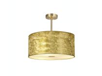 DK0848  Baymont 50cm Semi Flush 5 Light Antique Brass, Gold Leaf, Frosted Diffuser